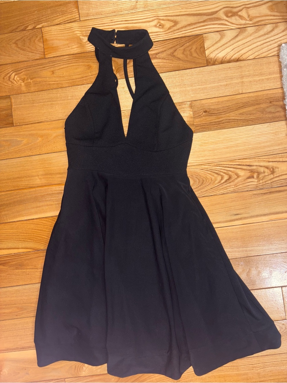 Windsor Black Halter Neck Mini Dress with Front Keyhole